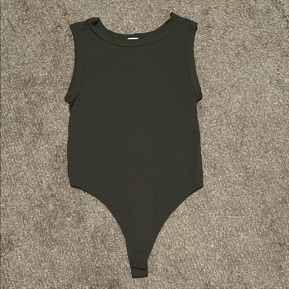 Women’s Olive Green Sleeveless One Piece Body Suit Xtra Large